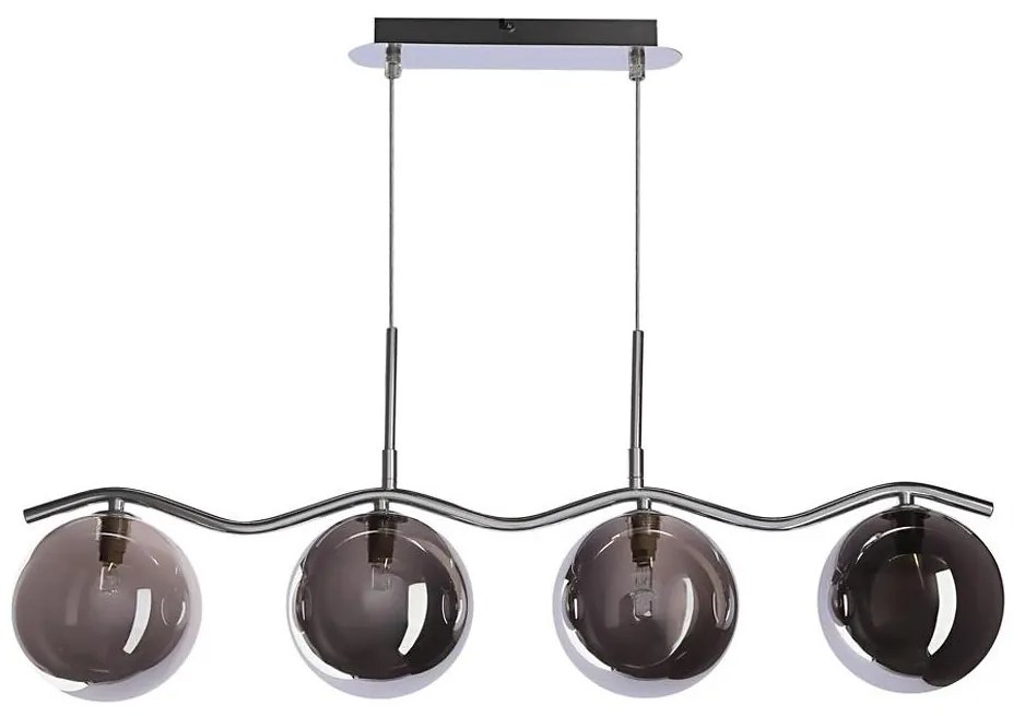 Závesný luster na lankách LUMOS 4xG9/20W/230V dymovo čierny