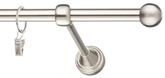 Dekorstudio Niklová jednoradová garniža GUĽA 19mm Dĺžka: 120cm, Typ uchytenia: Držiak modern, Typ príslušenstva: Krúžky tiché so štipcami