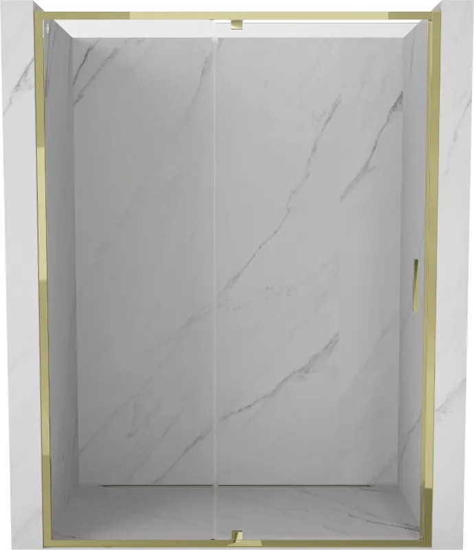 Mexen Exo, výklopné sprchové dvere 140 cm, číre sklo, zlatá, 819-140-000-50-00