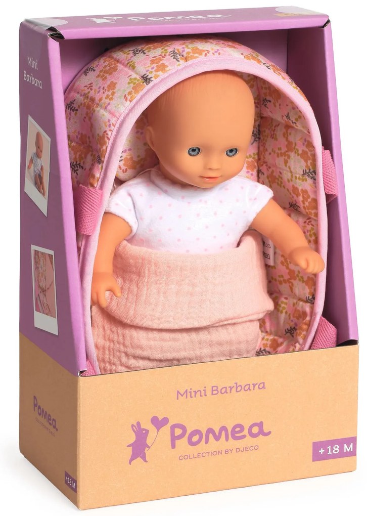 Mini Pomea – bábika Barbara v prešívanom košíku