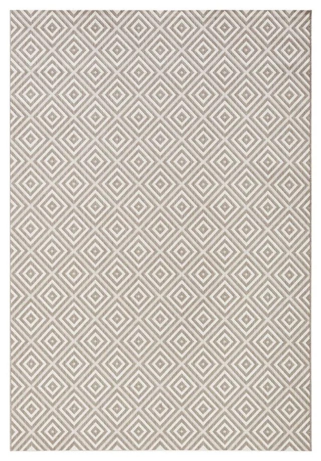 Sivý vonkajší koberec Bougari Karo, 140 × 200 cm