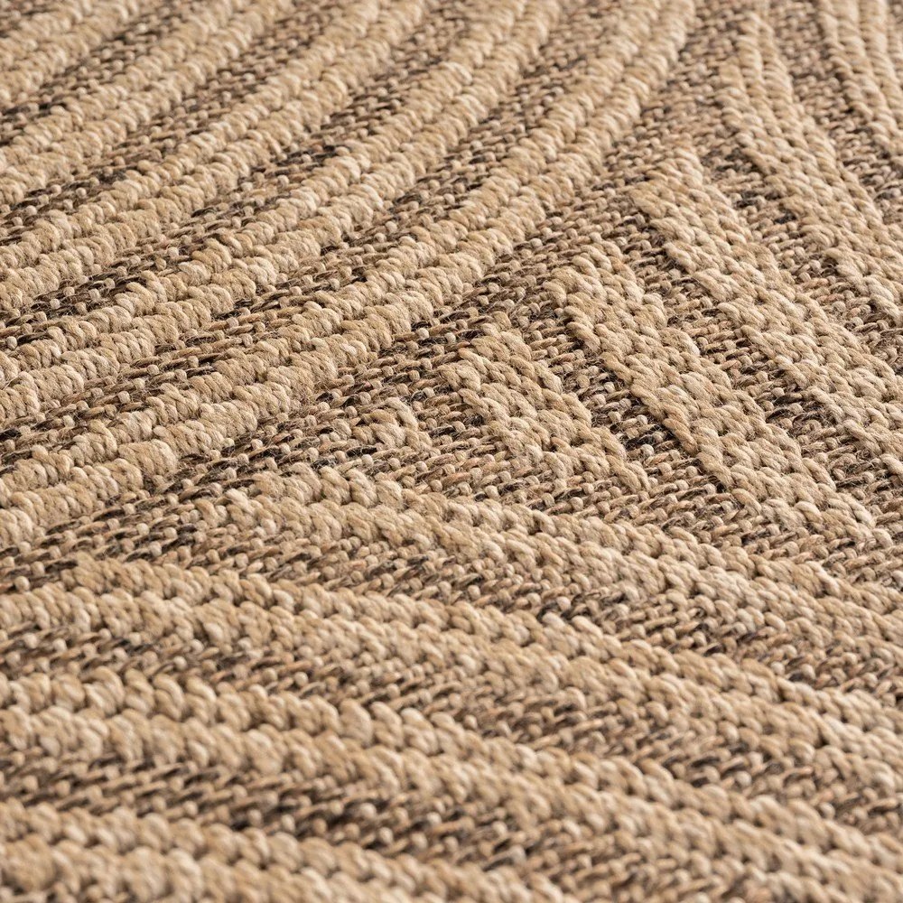 Hnedý okrúhly vnútorný a vonkajší koberec ø 160 cm Timber 1401 – Ayyildiz Carpets