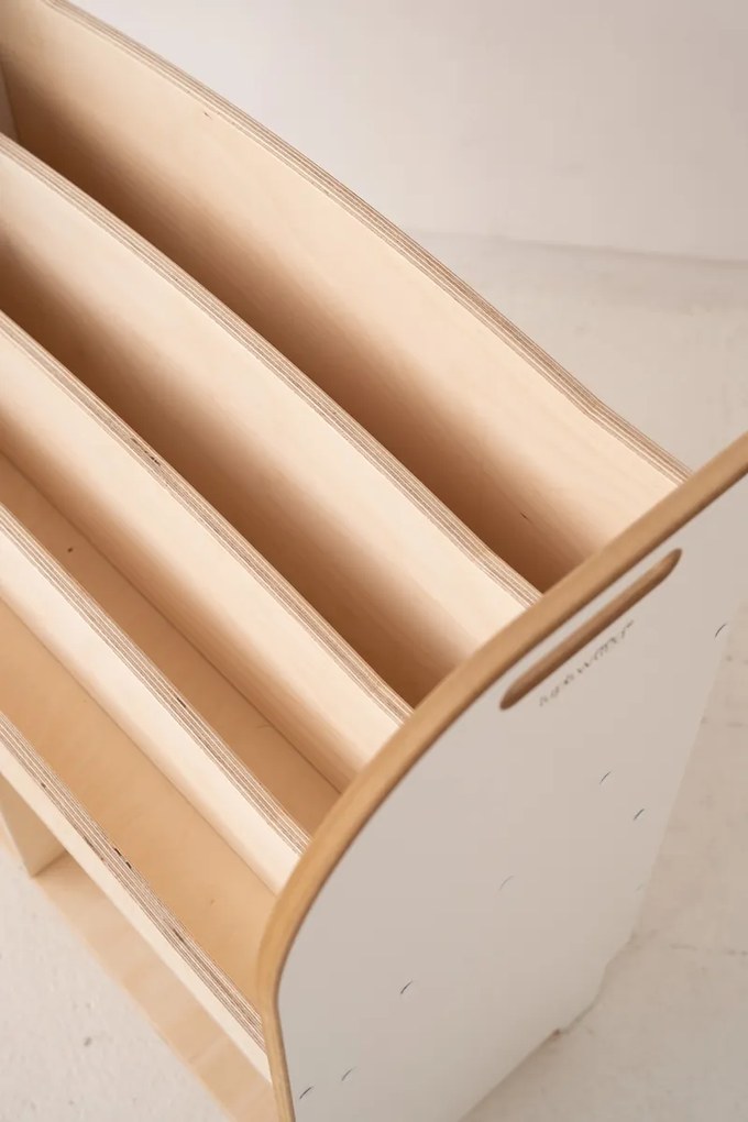 Dětský montessori regál s knihovnou, bílý - 74 x 75 cm