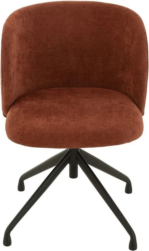 Vínová zamatová jedálenská točiaca stolička Chair Turn Burgundy - 56*48*77cm