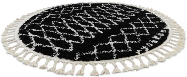 Koberec BERBER ETHNIC G3802 kruh čierny / biely Fredzle berber marokánsky