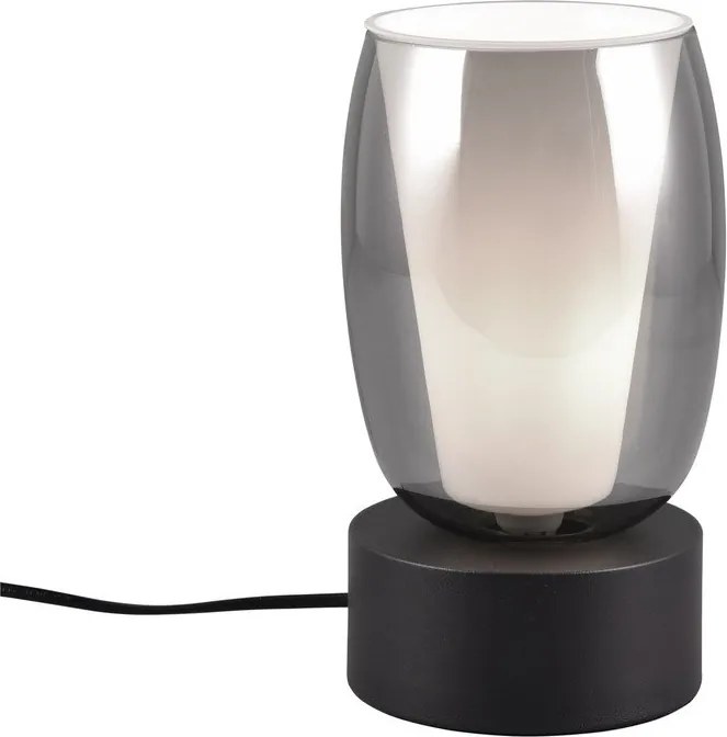 Stolová lampa so skleneným tienidlom v čierno-striebornej farbe (výška 24 cm) Barret – Trio Select
