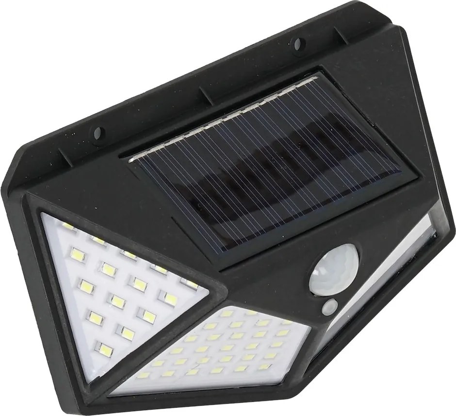 Exteriérové solárne nástenné LED svietidlo Batman, 1x LED 3w, čierna, pohybový senzor