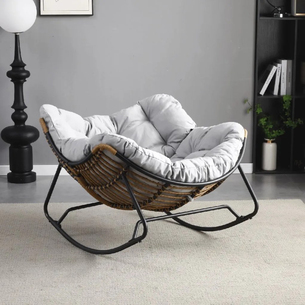 PROXIMA.store - Dizajnové hojdacie záhradné kreslo ELTON FARBA: sivá