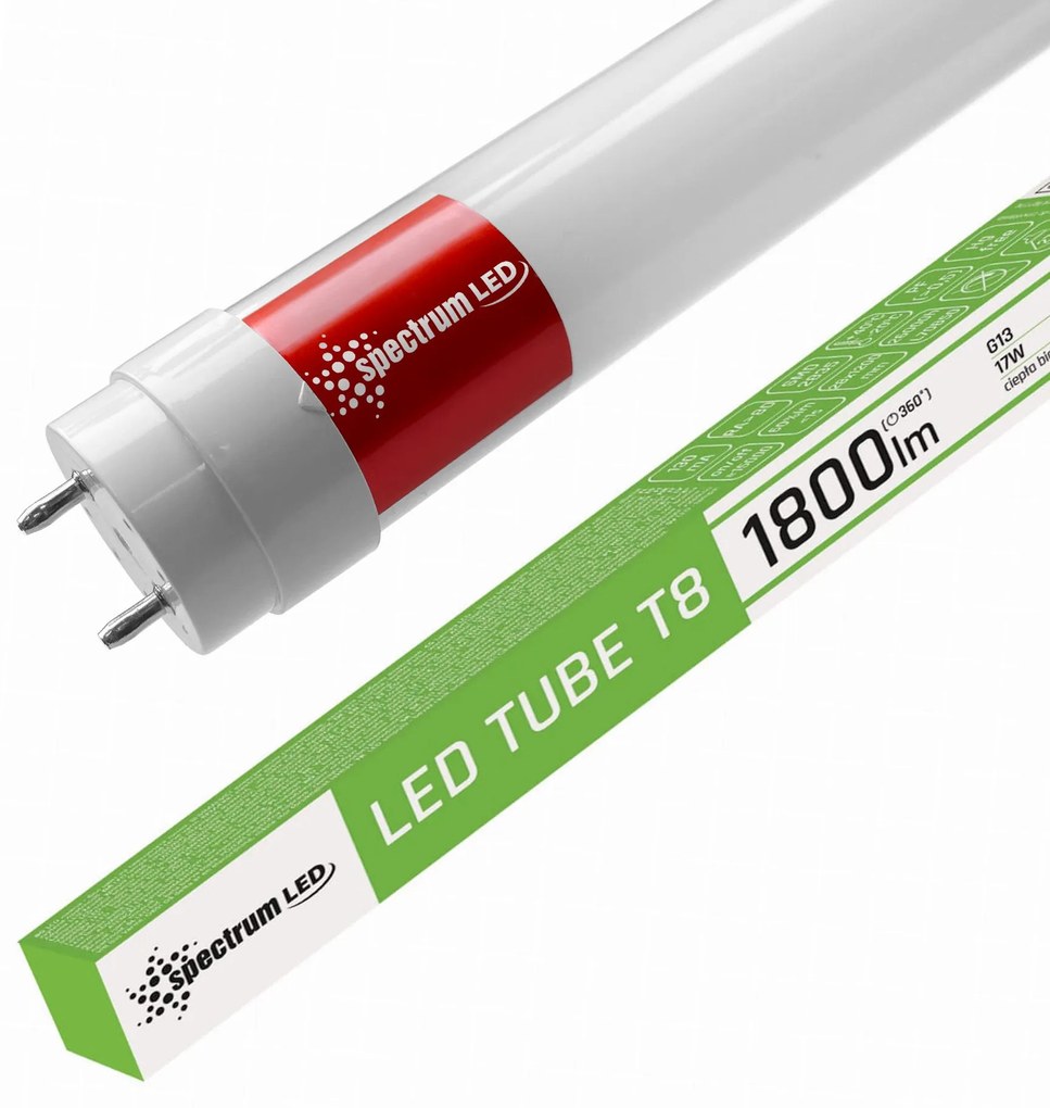 Spectrum LED Spectrum, LED trubica 120CM, 1800lm, T8, 230V, 17W, 3000K teplá biela, WOJ+22305, OSW-12004