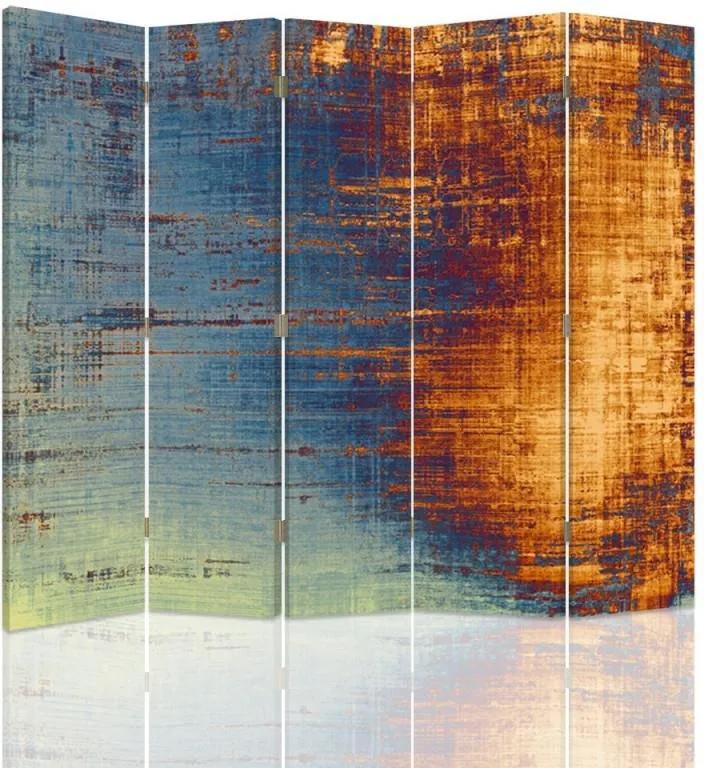 CARO Paraván - Abstraction - Sunrise | päťdielny | obojstranný 180x150 cm