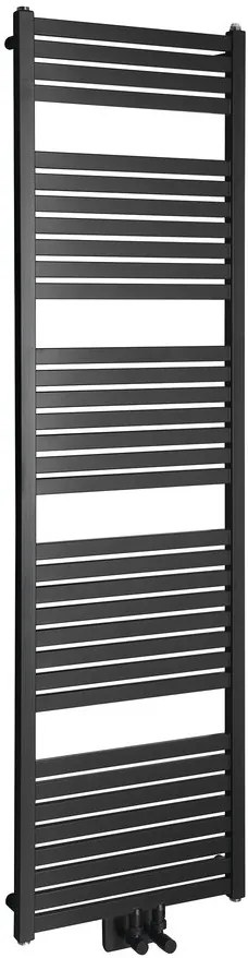 Aqualine, TONDI vykurovacie teleso 450x1690 mm, stredové pripojenie, čierna matná, DT446T
