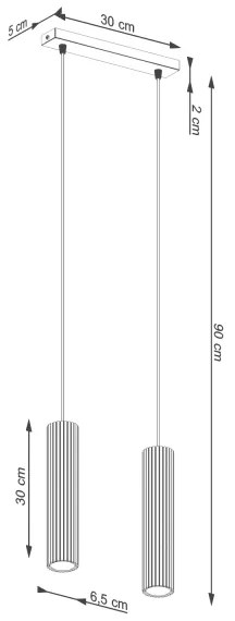Sollux SL.1631 - Luster na lanku KARBON 2xGU10/10W/230V červená