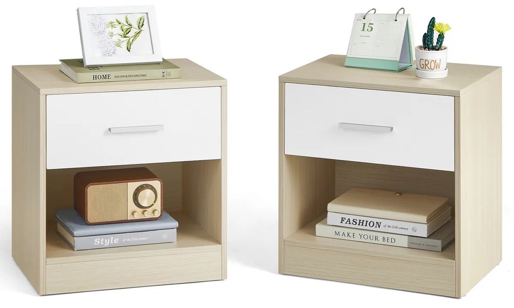 Súprava nočných stolíkov E1081, dub, 2 ks