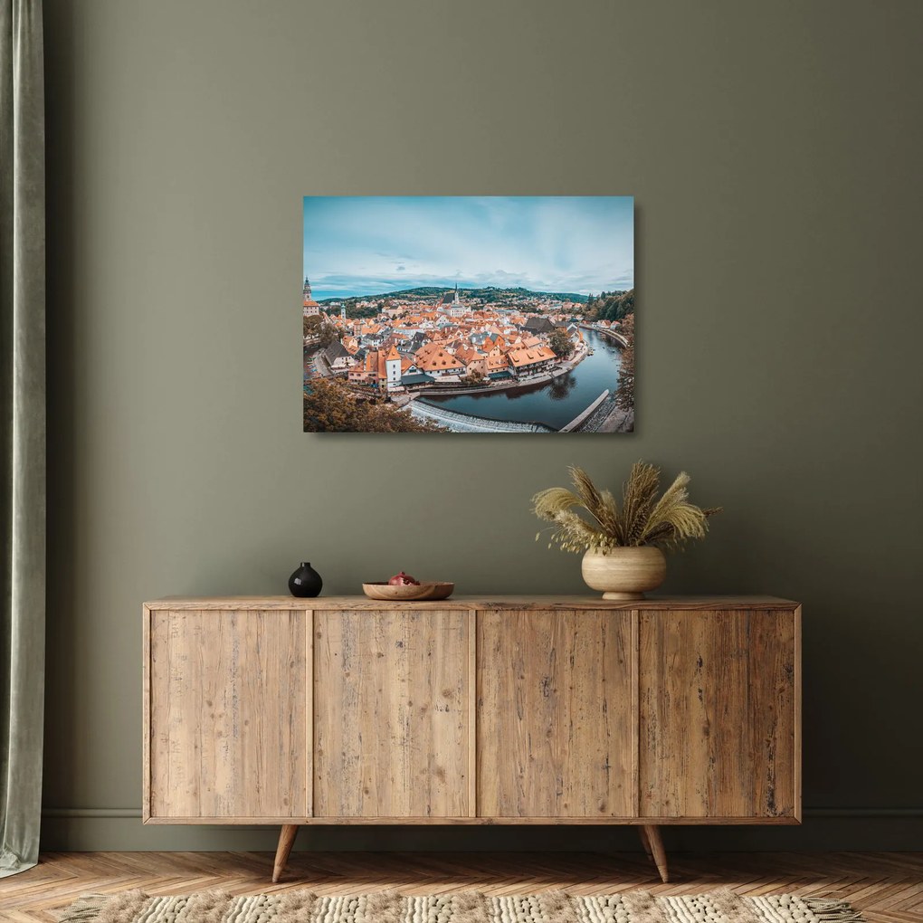 Sklenený obraz - Český Krumlov (70x50 cm)