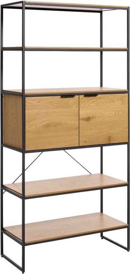 Knižnica v dekore duba v prírodnej farbe 90x190x40 cm Cesura – Unique Furniture