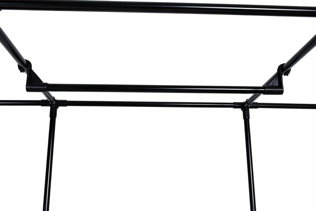 Látková šatníková skriňa s 10 policami MIRA MAXI antracitová