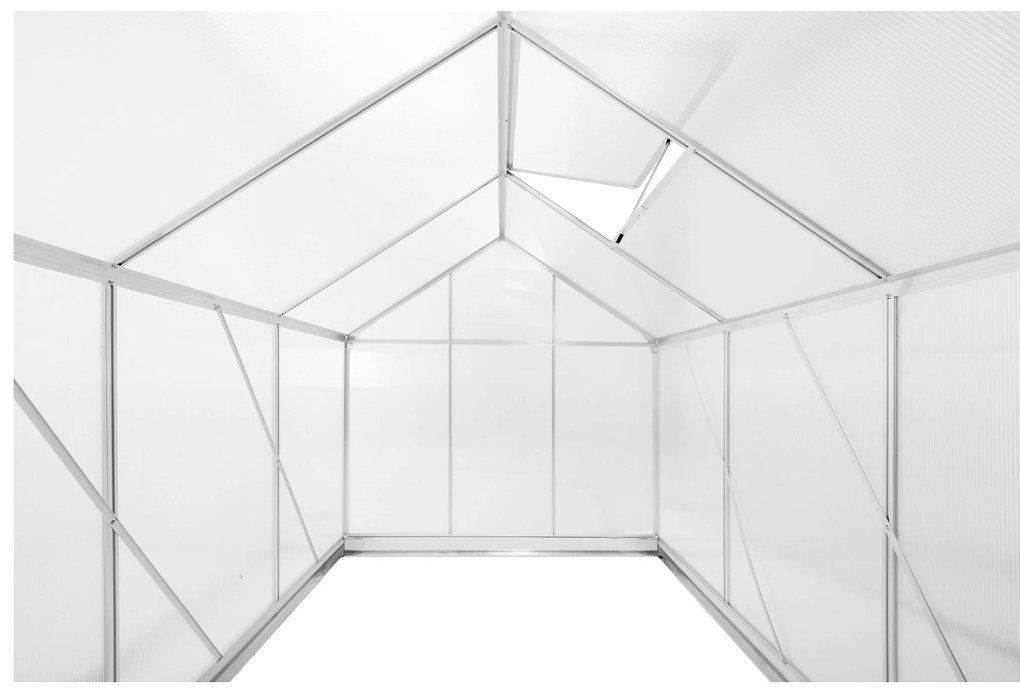 Skleník so základňou BestBerg SBP-4 / 3,6 m² / 190 x 190 x 201 cm / strieborná