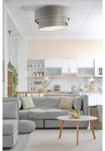 Duolla - Stropné svietidlo DEVON 1xE27/40W/230V pr. 45 cm šedá