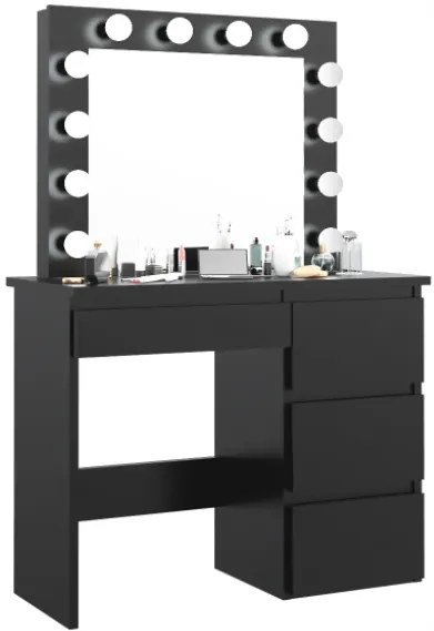 Bestent Toaletný stolík s LED zrkadlom Cleopatra Black