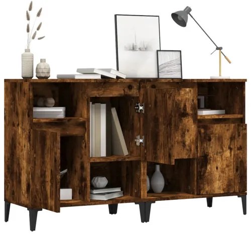 vidaXL Komody 2 ks dymový dub 60x35x70 cm kompozitné drevo-