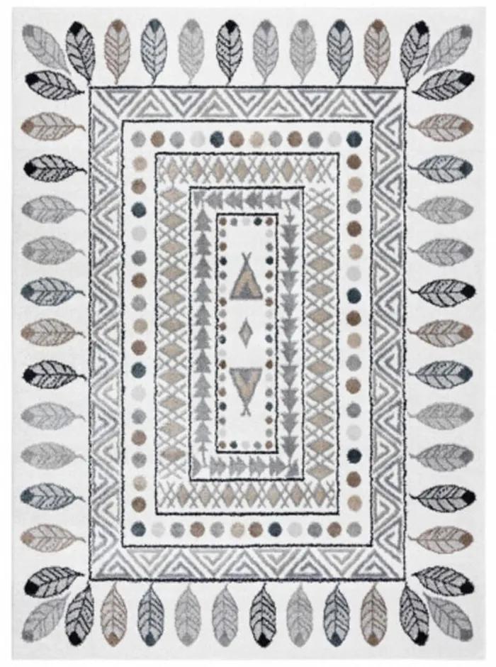 Detský kusový koberec Pre indiánov krémovo biely 80x150cm