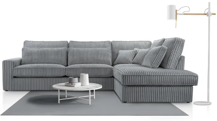 Rohová sedacia súprava LINCOLN LUX, pravá, tm. sivá (Tilia 90)