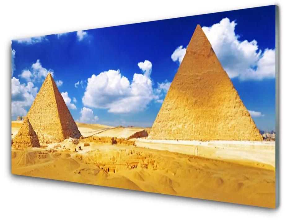 Obraz na skle Púšť piramida krajina 100x50 cm