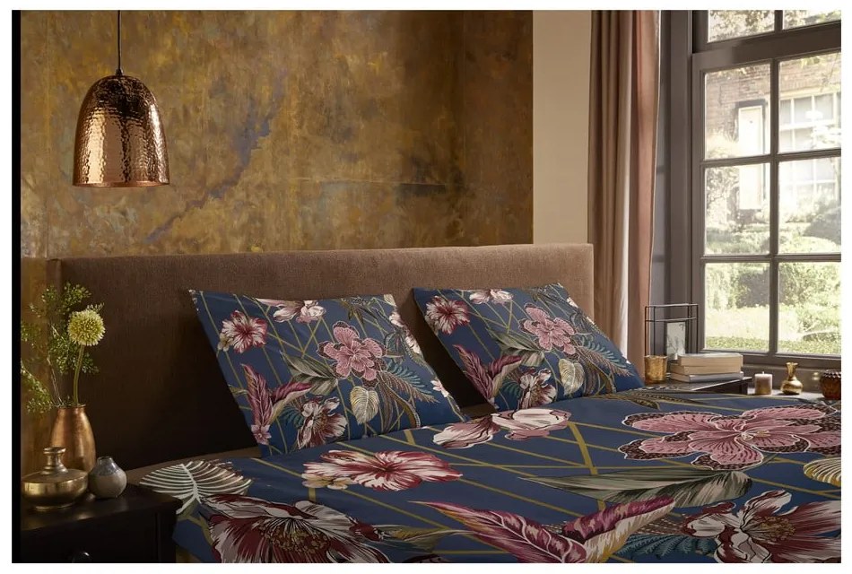 Tmavomodré obliečky na dvojlôžko/predĺžené z mikrovlákna 200x220 cm Jos – Good Morning