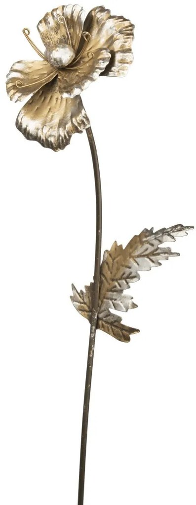 Zapichovacia záhradná dekorácia Flowers, sada 3ks, 74 cm, kov, zlatá