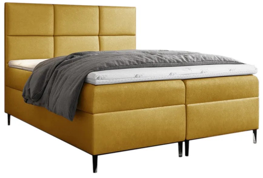 Čalúnená posteľ boxspring GRETA + úložný priestor + vrchný matrac - fancy 59 / 180x200