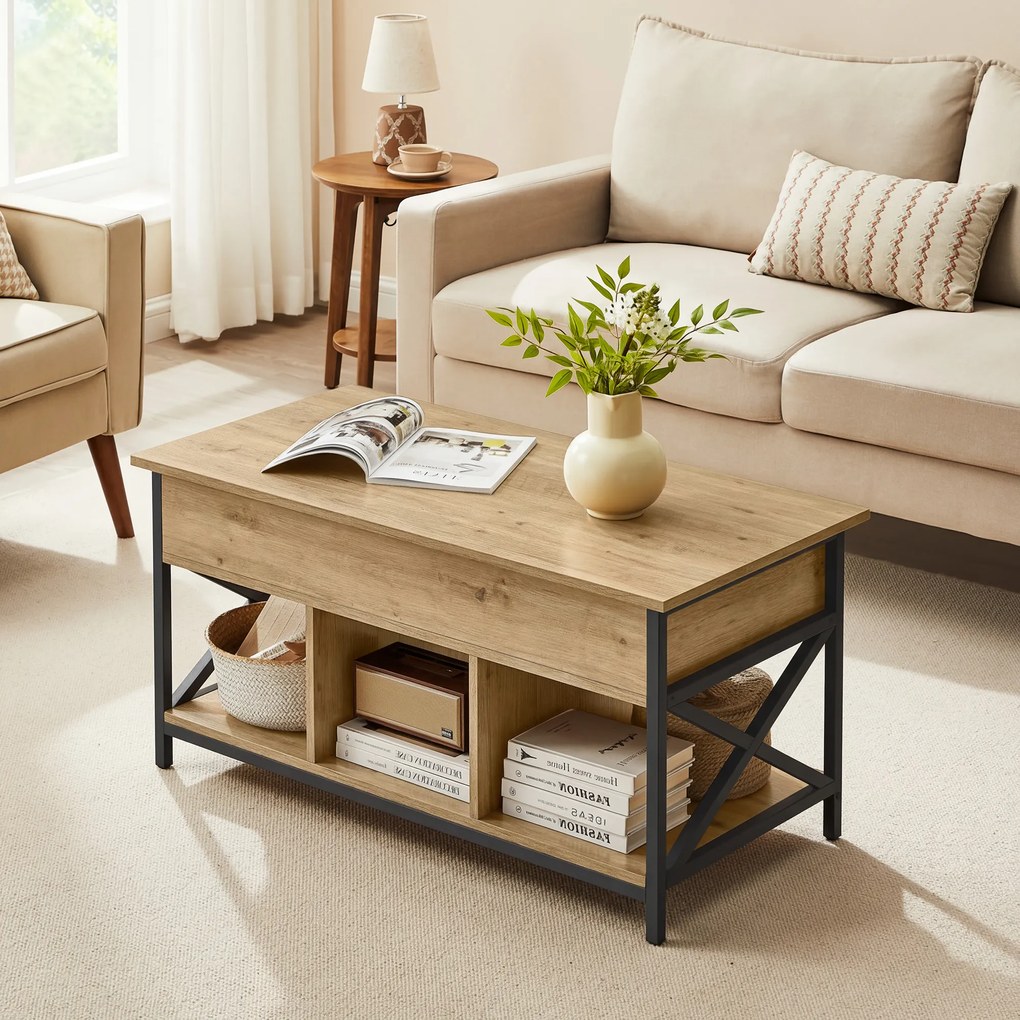 Konferenčný stolík TAYLOR ARTISAN s výsuvnou doskou 100x50 cm