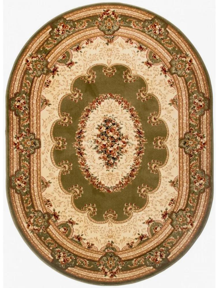 Kusový koberec klasický vzor zelený ovál, Velikosti 140x190cm