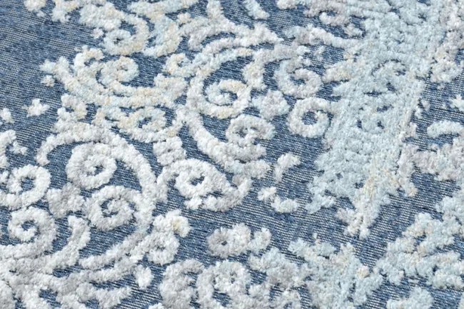 Koberec SOLE D3881 Ornament - ploské tkanie modrý / béžový