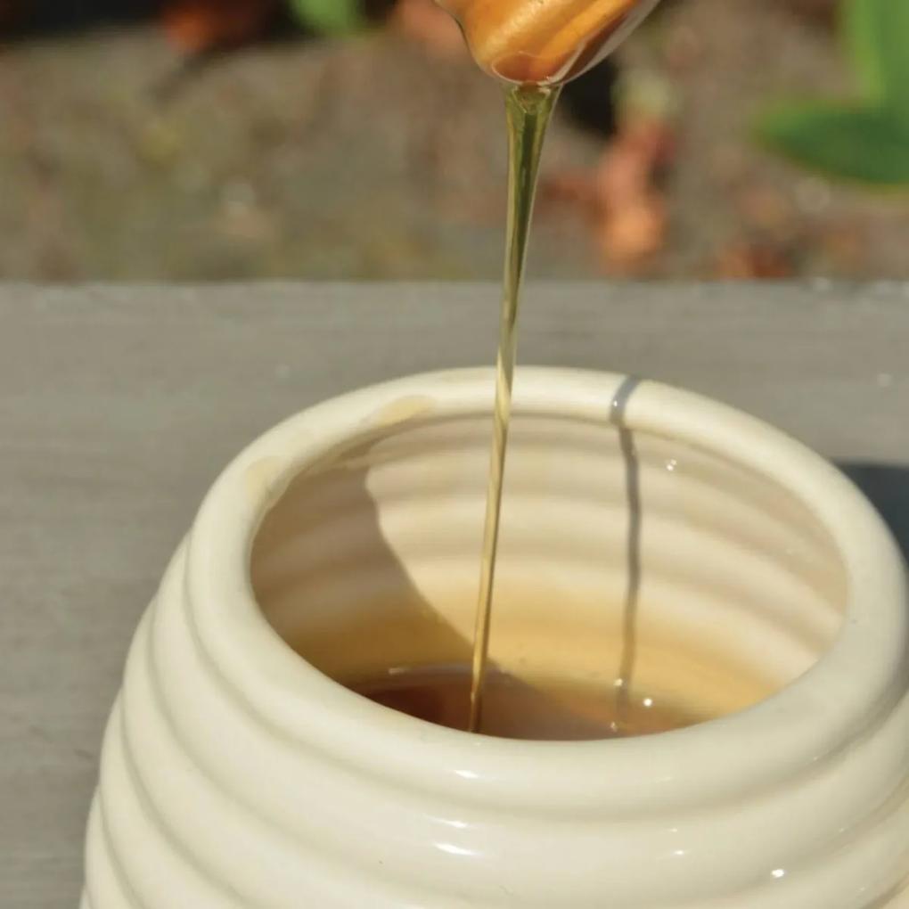 Keramická nádoba na med s lžičkou HODA bílá