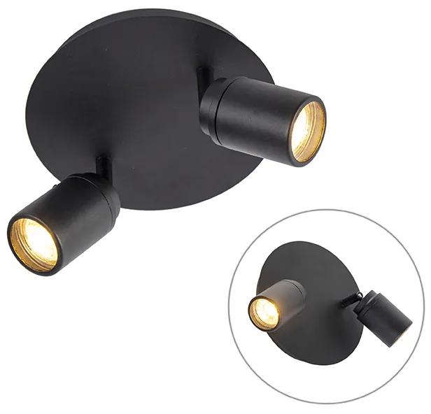 Smart Modern bodová čierna vrátane GU10 2-svetlo IP44 - Ducha