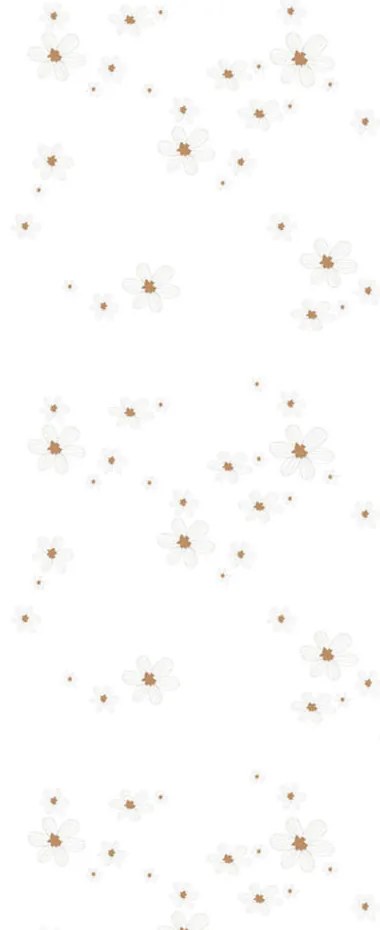 DEKORNIK Simple Graphic Flowers On White Background - Tapeta