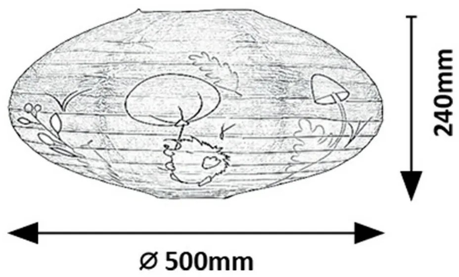 Rabalux 71190 detské papierové stropné svietidlo Hedgy - ježko a balón, pr. 50 cm