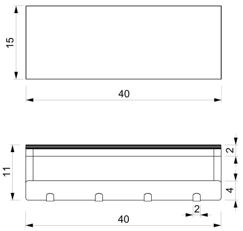 Nástenný vešiak na uteráky s poličkou 10x40 cm biela