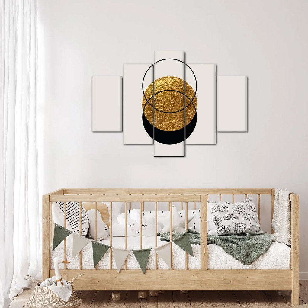 Obraz - Abstrakcia zlatá a biela N⁰2 (150x105 cm)