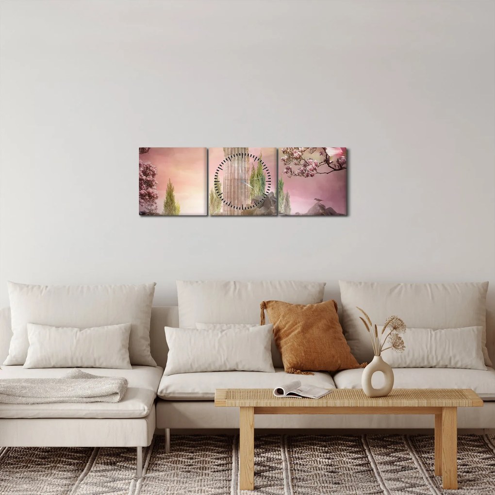 Obraz - Ríša snov (s hodinami) (90x30 cm)