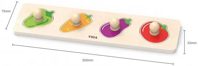 Prvé puzzle s rúčkami Viga 44532 zelenina