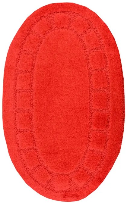 Kúpeľňový koberček Ocean Red červený ovál