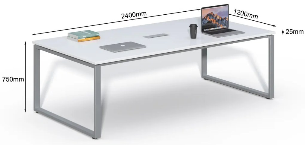 Rokovací stôl Houseland Prime Meet 01 240 cm biely