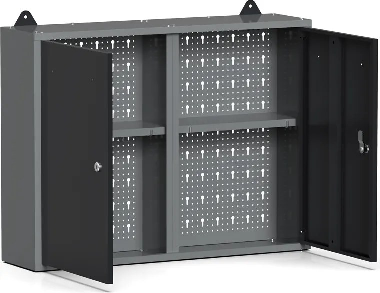 Závesná skrinka na stenu G1, 600 x 800 x 200 mm, 2 dvere, perforovaná