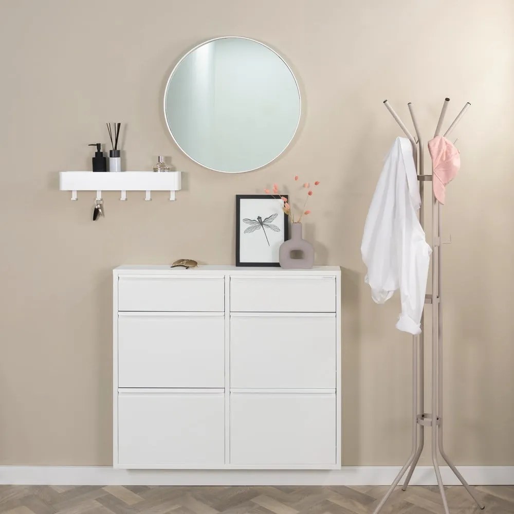 Biela kovová výklopná skrinka na topánky 98x86x15 cm Billy – Spinder Design