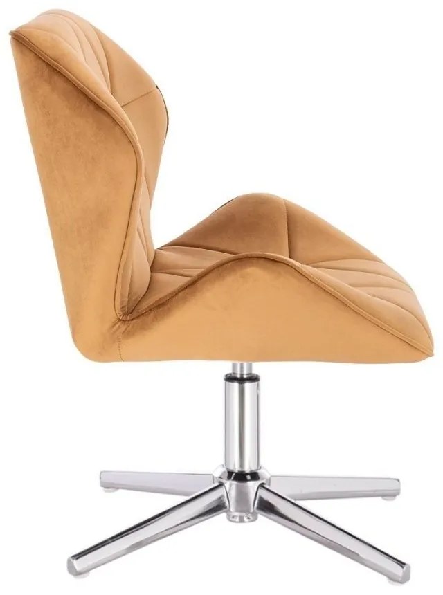 LuxuryForm DESIGN Stolička MILANO MAX VELUR na striebornom kríži - hnedá