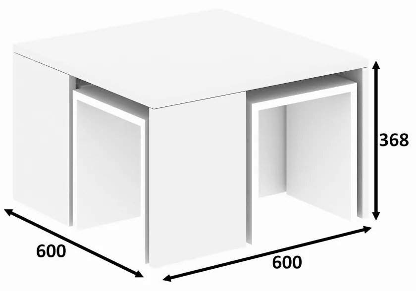 Sada konferenčních stolků Ortanca bílá