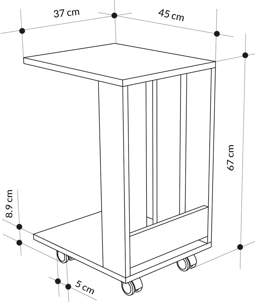 Odkladací stolík Houseland Edi biely