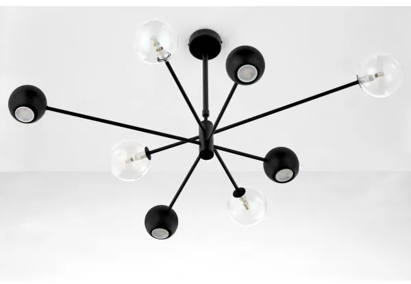 Jupiter 1996 - Luster na tyči MOKA 4xGU10/10W/230V + 4xG9/10W/230V čierna/číra