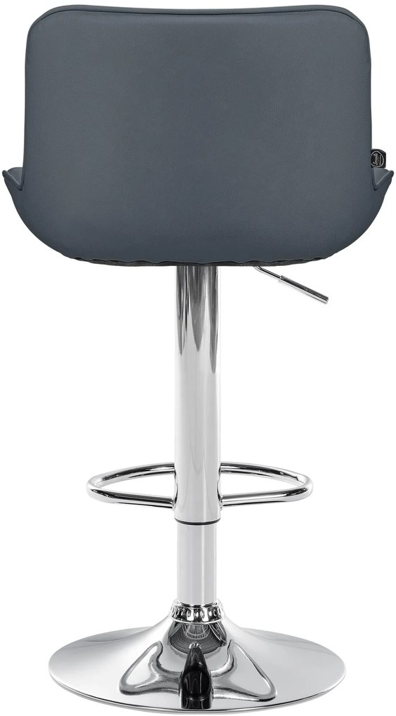 Design-Shop 2x Barová stolička Vonore - koženka, chróm rám - Sivá